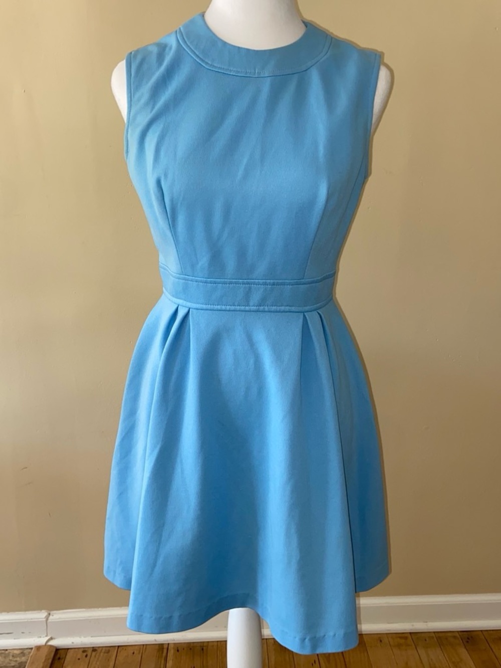 Classic Sleeveless Light Blue Fit-and-Flare Dress